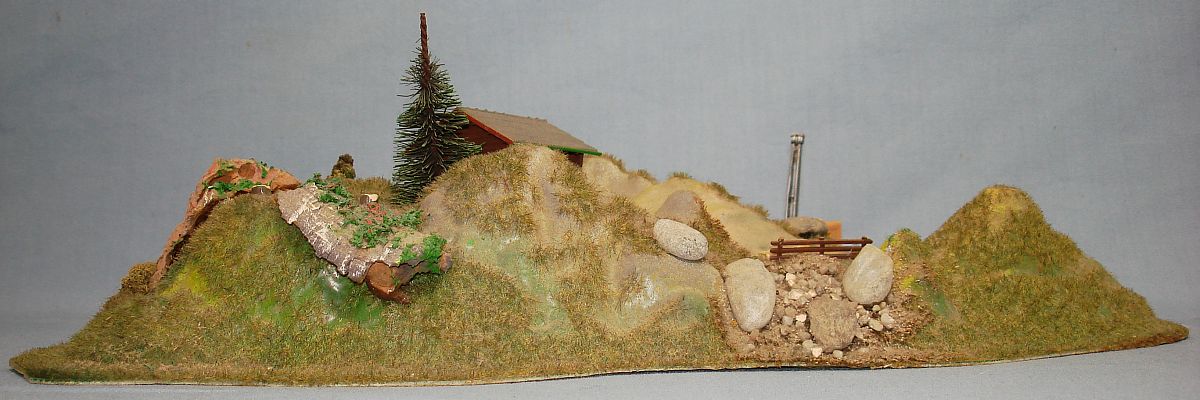 Vintage HO Gauge Mountain Kit Wiking Steam Shovel Quarry Site Building Trees Rocks Profile