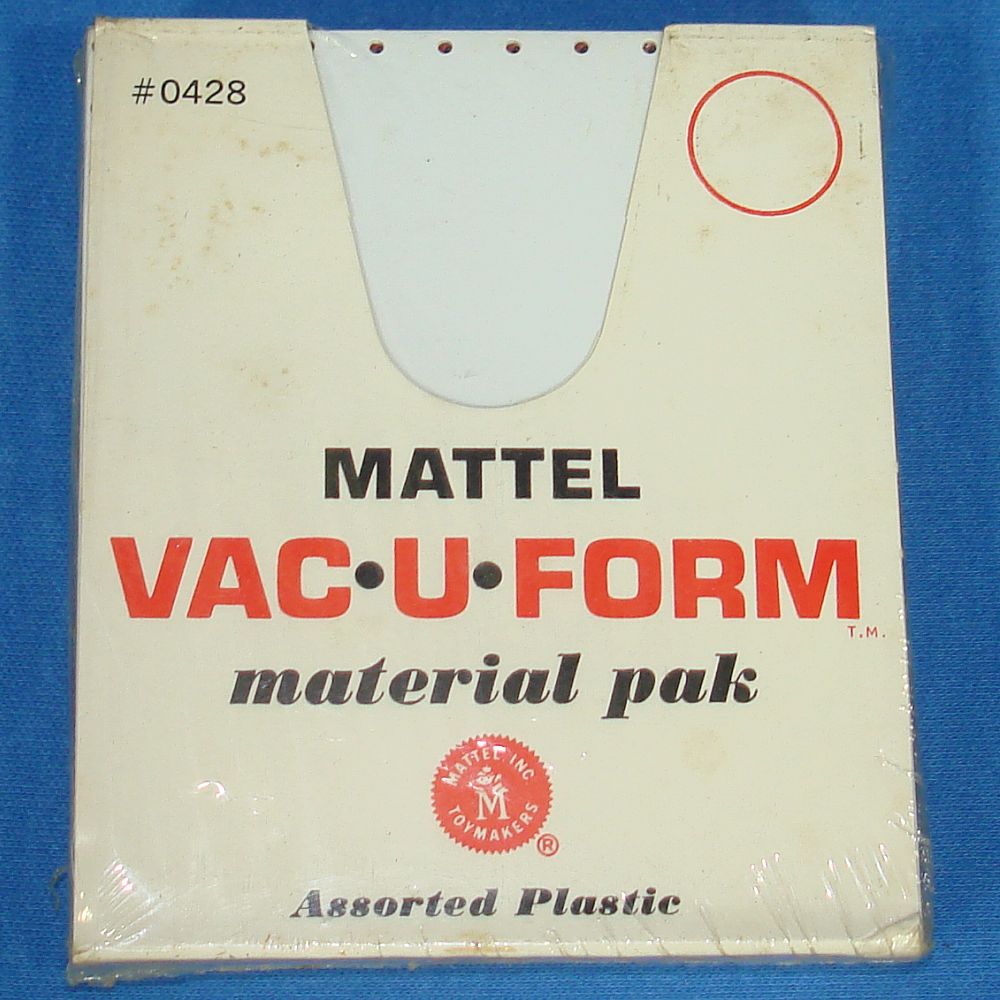 Vintage Mattel Vac-U-Form Material Pak #0428 49 Sheets Assorted Clear Colored Metalized Plastic Squares