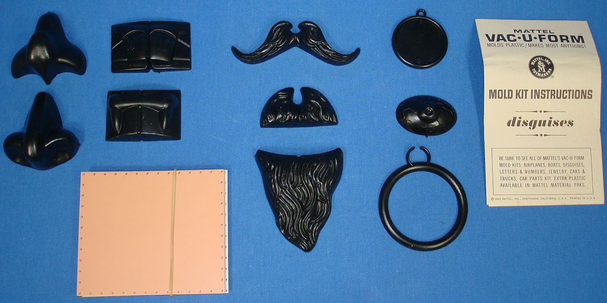 Vintage Mattel Vac-U-Form Disguises Mold Kit #430 10 Molds 14 Plastic Squares Instructions