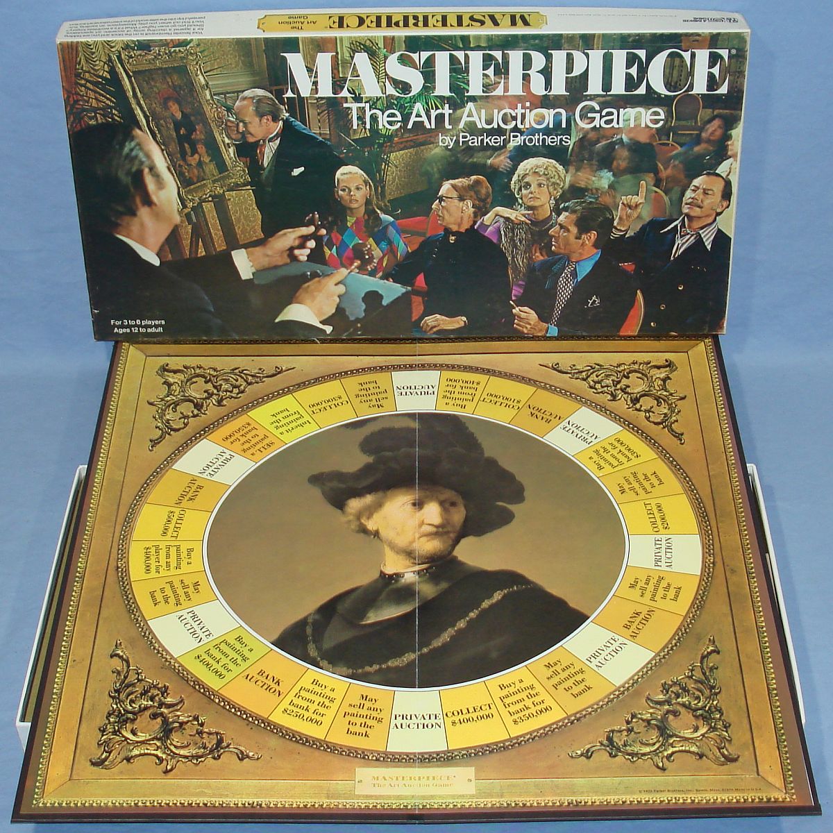 Parker Brothers Masterpiece Auction Artwork Board Game Box Lid