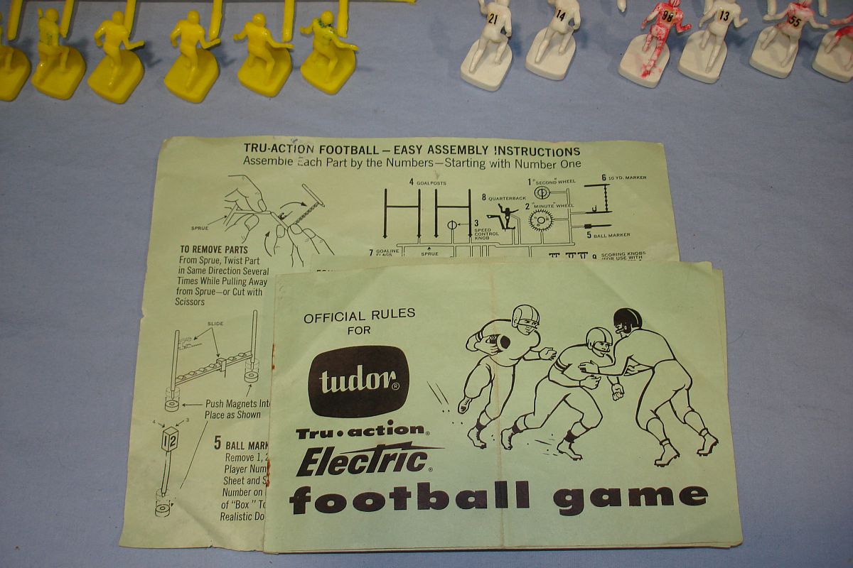 Vintage 1960`s Tudor Tru-Action Electric Football Game Official Rules Assemply Instructions