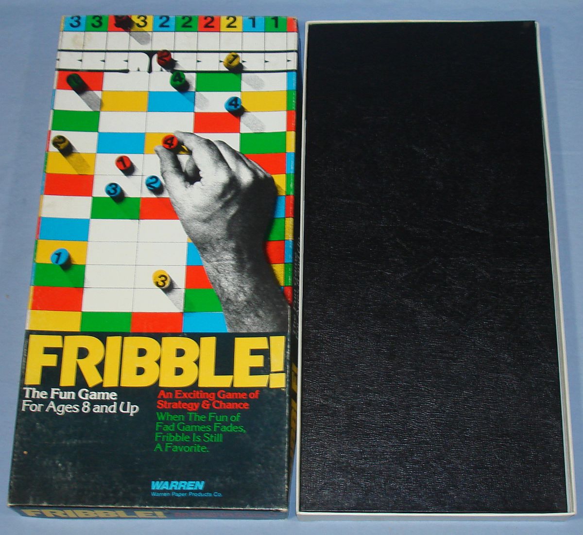 Warren Fribble Exciting Strategy & Chance Board Game Box Lid