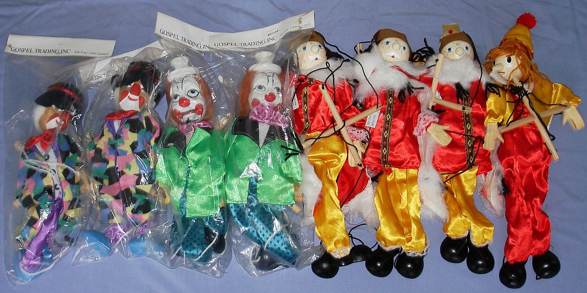 Modern Gospel Trading Inc Made In China Marionettes Puppets Lot
