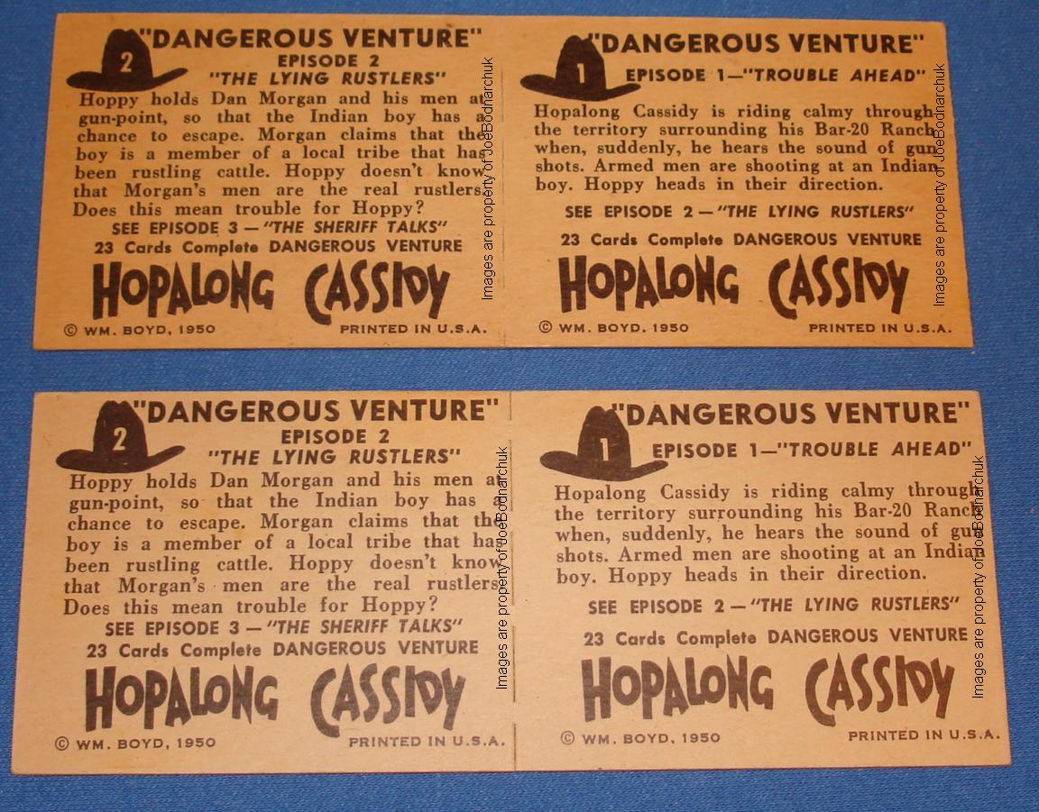 Hopalong Cassidy Western Gum Card Panels 01 02 Reverse