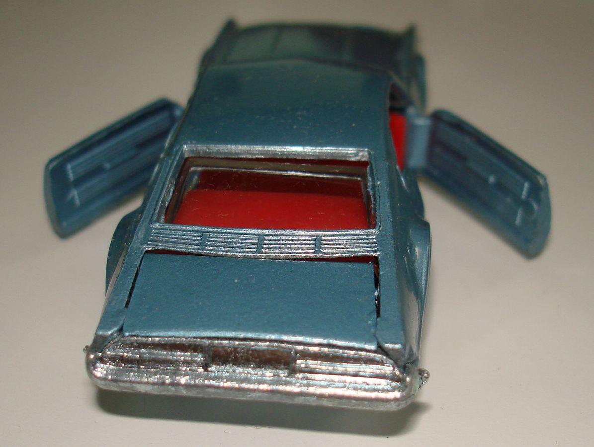 Meccano LTD Mini Dinky Blue Oldsmobile Toronado Muscle Car #22 Trunk Rear Bumper