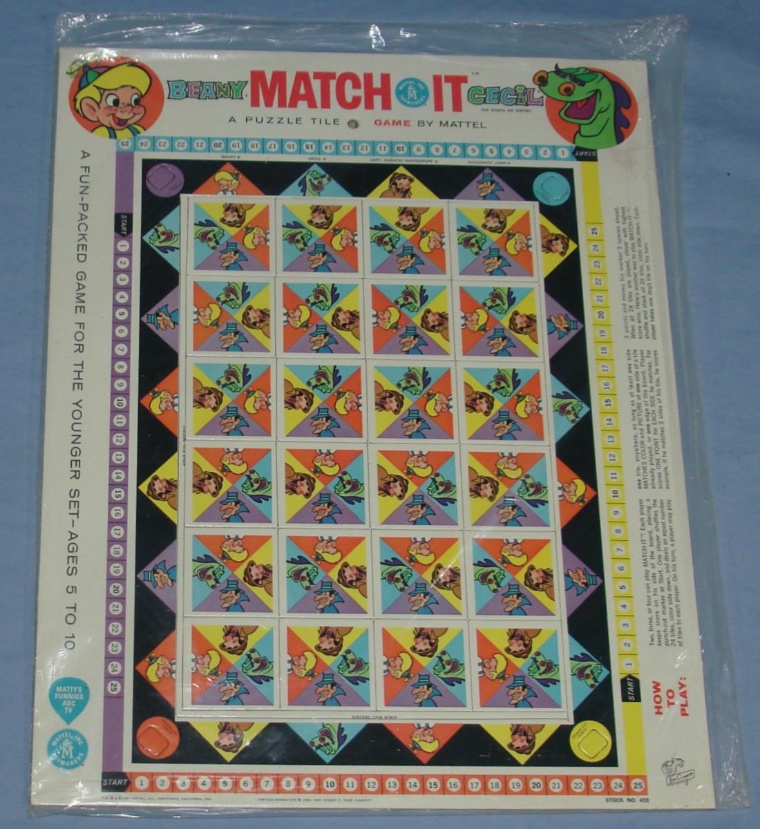 Mattel 1961 Beany Cecil Captain Horatio Huffenpuff Dishonest John Puzzle Tile Game Mattel 1961 Beany Cecil Captain Horatio Huffenpuff Dishonest John Puzzle Tile Game