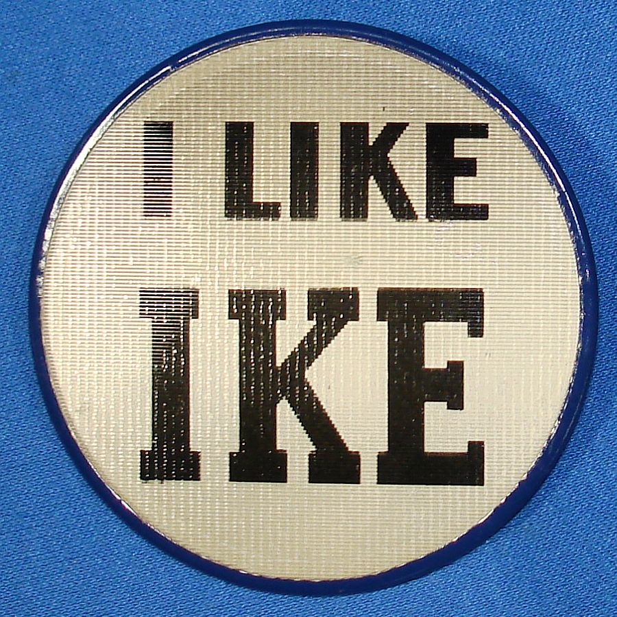 Vintage Dwight David Eisenhower Presidential Political Flasher Pin I Like Ike
