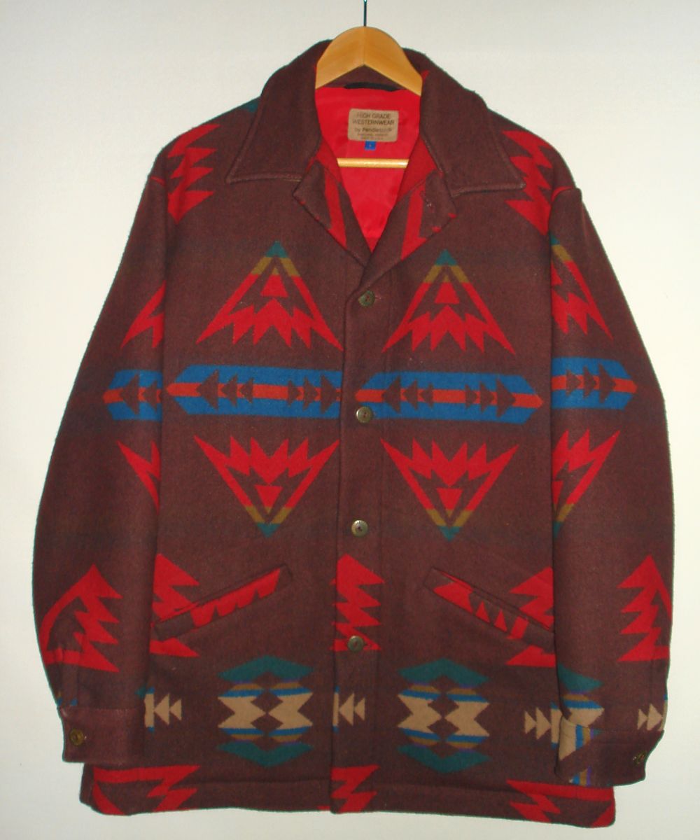 PENDLETON NATIVE AMERICAN INDIAN WOOLEN BLANKET JACKET VintageToys
