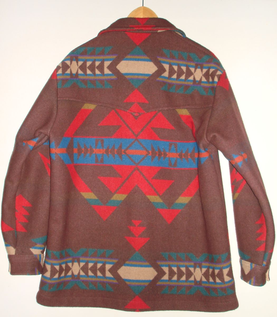 PENDLETON NATIVE AMERICAN INDIAN WOOLEN BLANKET JACKET VintageToys