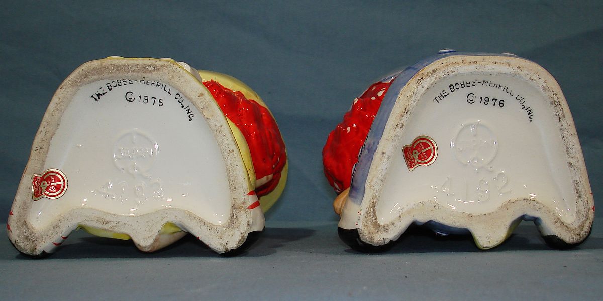 Vintage 1976 Raggedy Ann & Andy Bobbs-Merrill Baseball Player Planters Bases