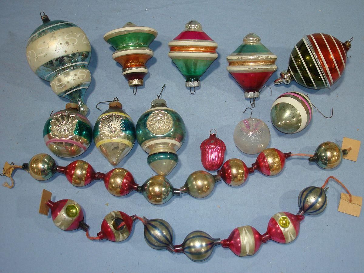 Vintage 3D Three Dimensional Christmas Tree Ornaments & Bulbs