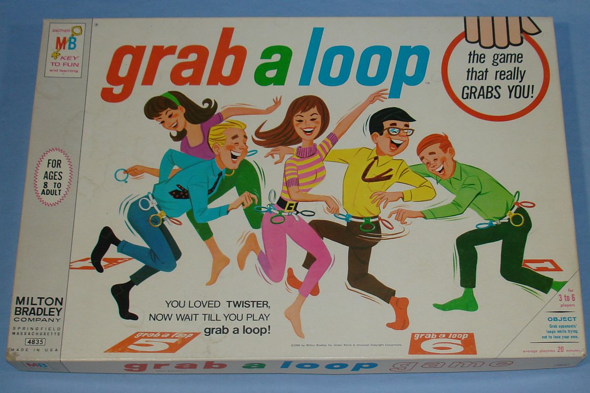 Milton Bradley MB Grab A Loop Game #4835 Box Lid