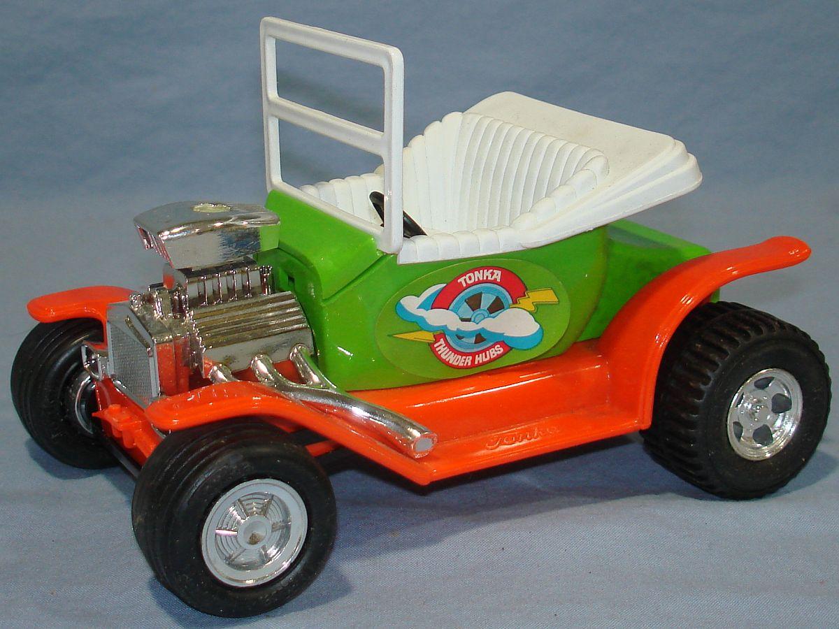 Vintage Mini Tonka Orange Lime Green Thunder Hubs Model T #1325 Chrome Engine