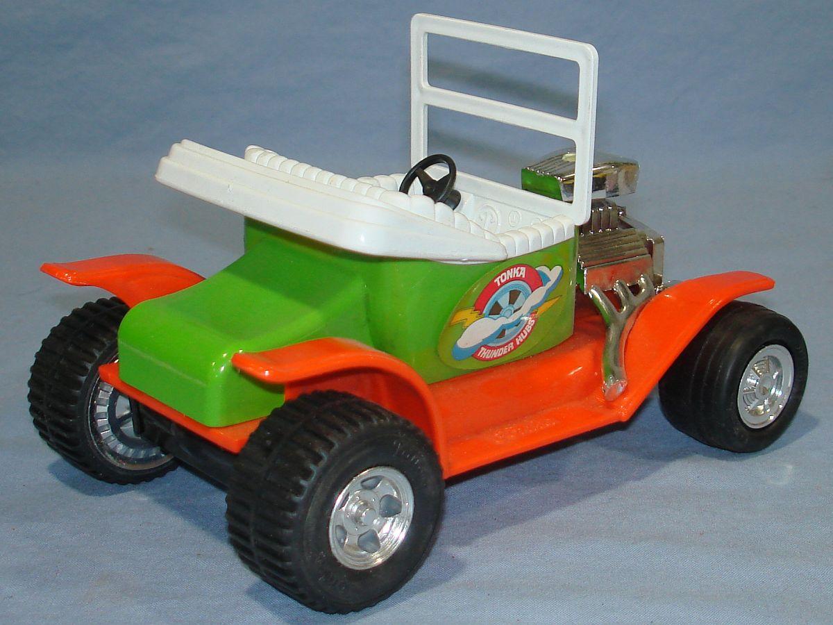 Vintage Mini Tonka Orange Lime Green Thunder Hubs Model T #1325 White Seat Windshield