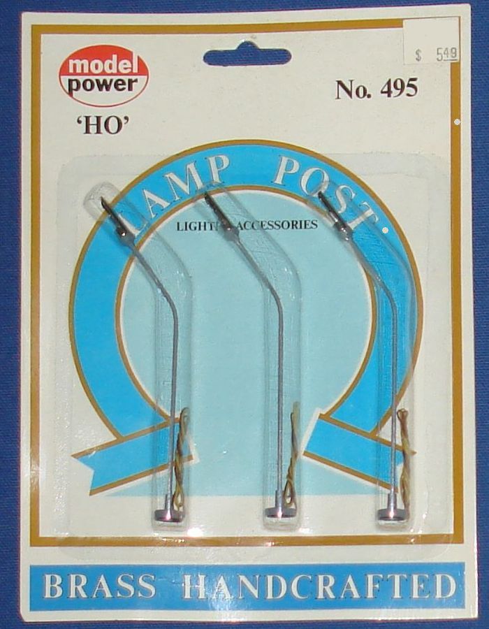 MODEL POWER HO LAMP POST BRASS HANDCRAFTED SINGLE HIGHWAY LIGHTS #495 
