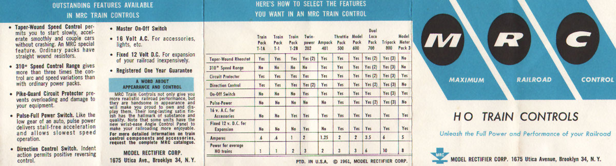 MRC MODEL RECTIFIER CORPORATION HO GAUGE MODEL RAILROAD TRAIN TRACK 