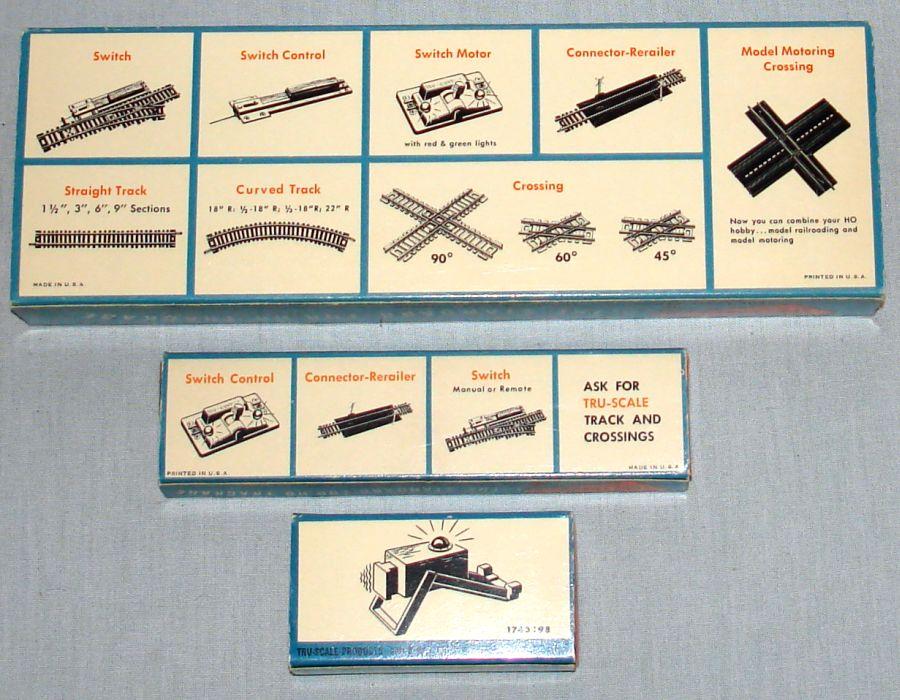 True-Scale Tru Track HO Trackage & Accessories Illuminated Bumper Brass Rail Joiners Remote Switches