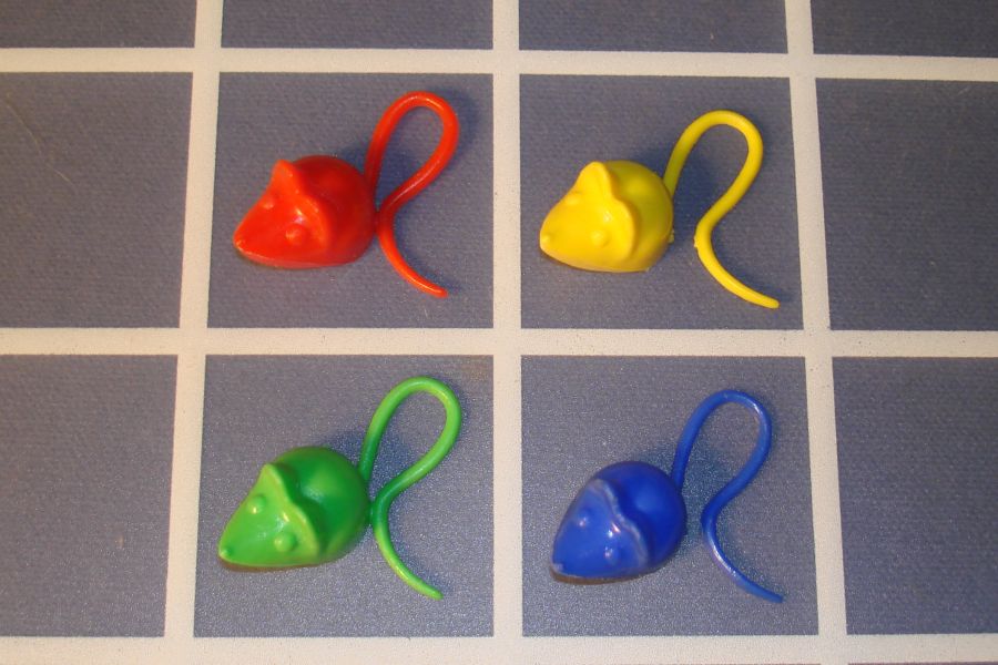 Ideal Mouse Trap Game Piece Mice Red Yellow Green Blue
