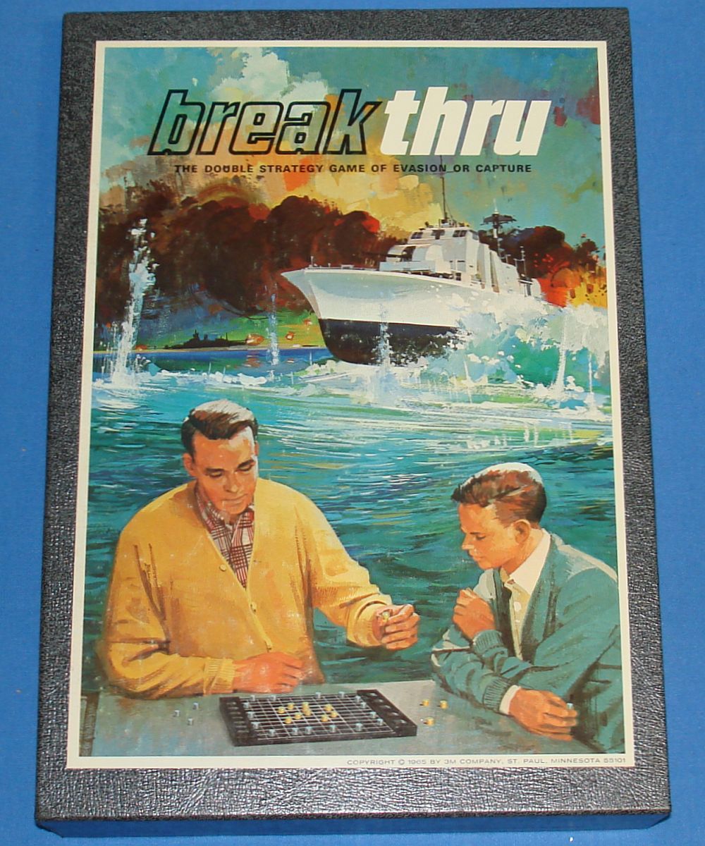 Vintage 3M Bookshelf Board Game Evasion Or Capture Breakthru Box Lid