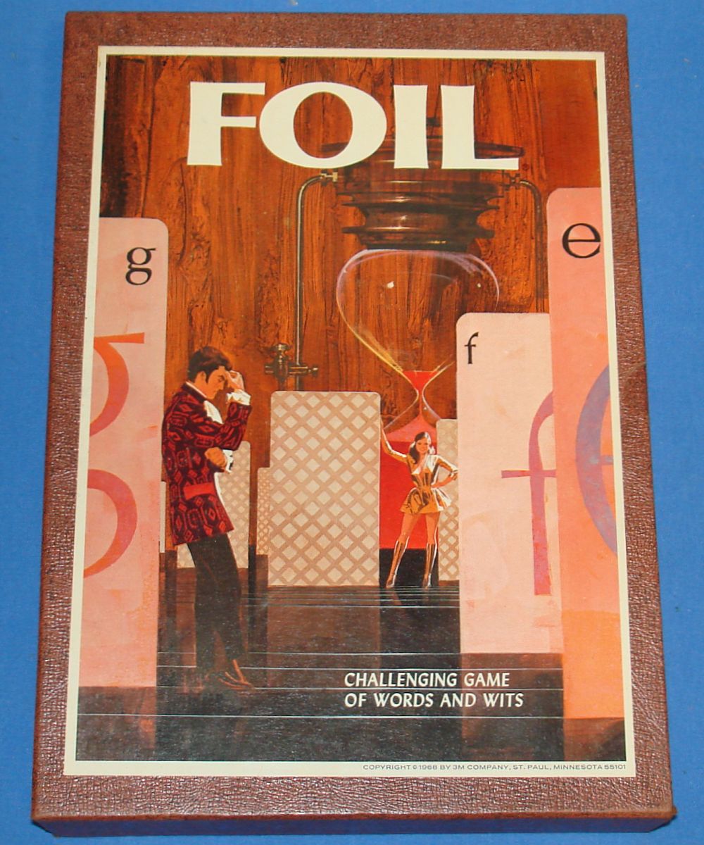 Vintage 3M Bookshelf Board Game Of Wits And Words Foil Box Lid