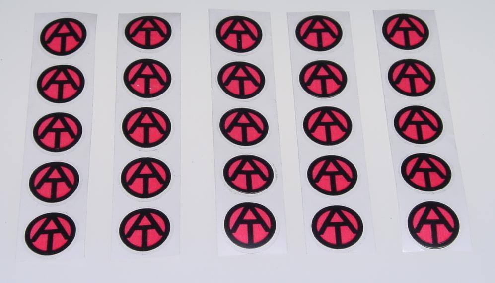 Vintage Hasbro GIJOE Advenuture Team AT Round Black & Red Stickers Vintage Hasbro GIJOE Advenuture Team AT Round Black & Red Stickers