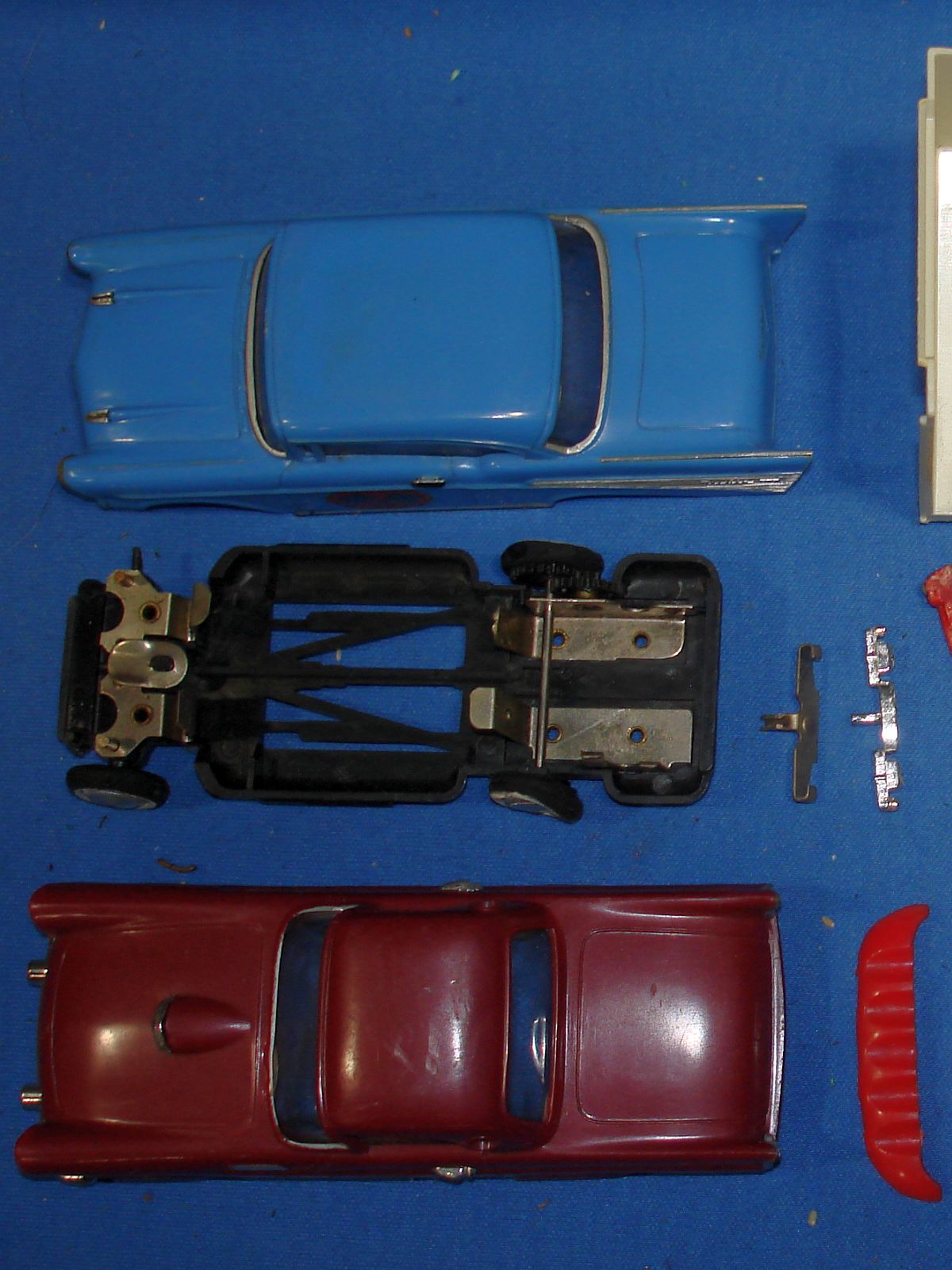 Sears Motorific Super Torture Track Set Ideal Toy #492001 Ford Thunderbird 1957 Chevy Belair Chassis Motors