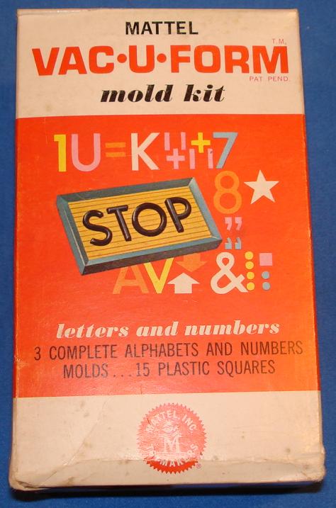 Mattel MIB Vacuform Letters & Numbers Model Kit 435