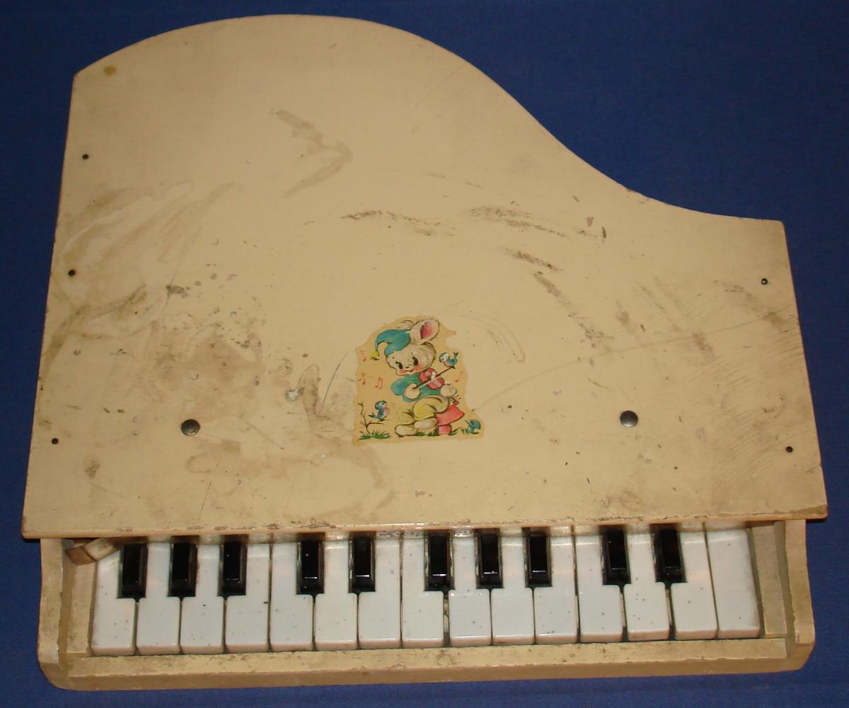 vintage wooden toy piano