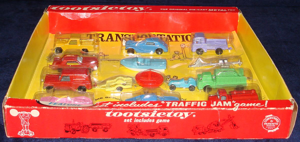 Vintage Tootsietoy Diecast Metal Transportation Vehicles Set 1700 Box Bottom Panel