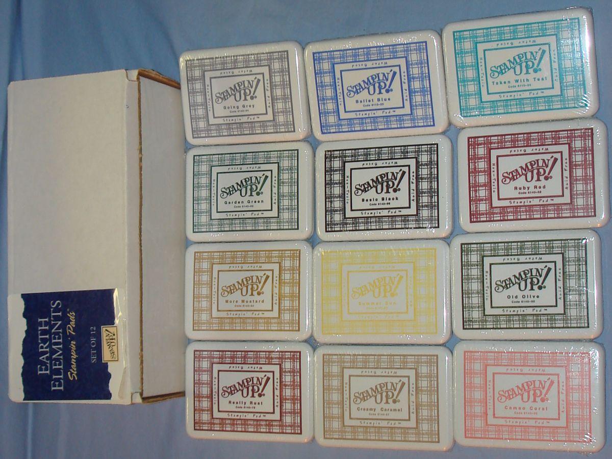 Stampin Up Sets Lot Rubber Stampers Ink Pads Pastels Rubber Wheels Reverse