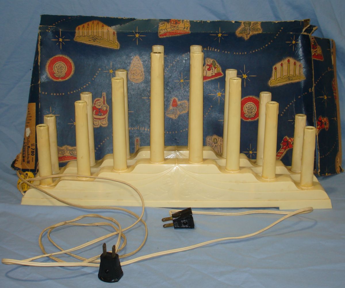 Vintage Molded Plastic Light Five Candles Candolier Royalite #780