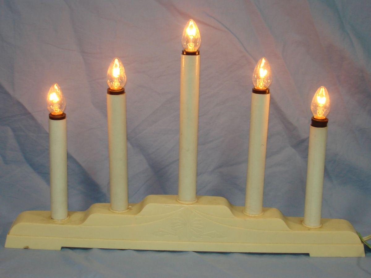 Vintage Molded Plastic Light Five Candles Candolier