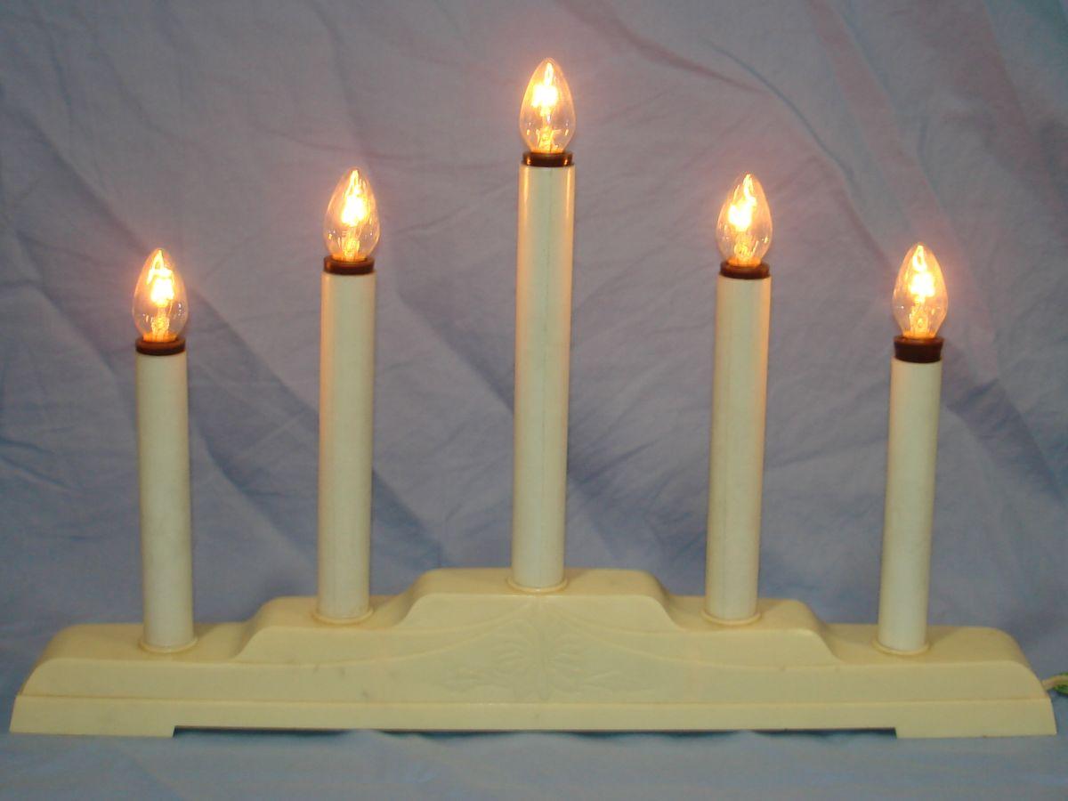 Vintage Molded Plastic Light Five Candles Candolier