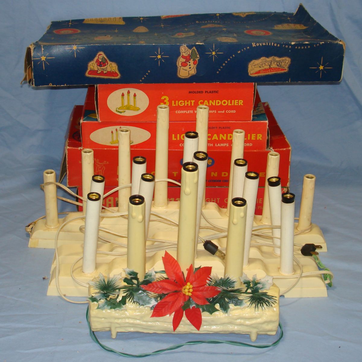 Vintage Molded Plastic Light Candolier Lot