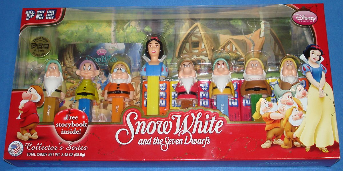 Modern PEZ Disney Snow White Seven Dwarfs Sleepy Dopey Doc Grumpy Bashful Happy Sneezy Candy & Dispensers Modern PEZ Disney Snow White Seven Dwarfs Sleepy Dopey Doc Grumpy Bashful Happy Sneezy Candy & Dispensers