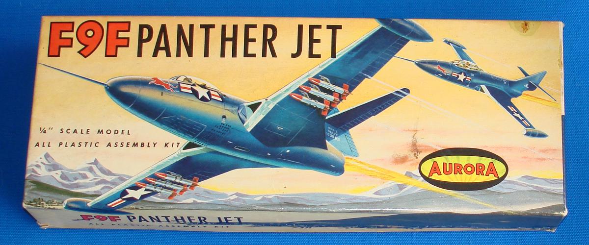 Aurora F9F Panther Jet Plastic Airplane Model Kit Box