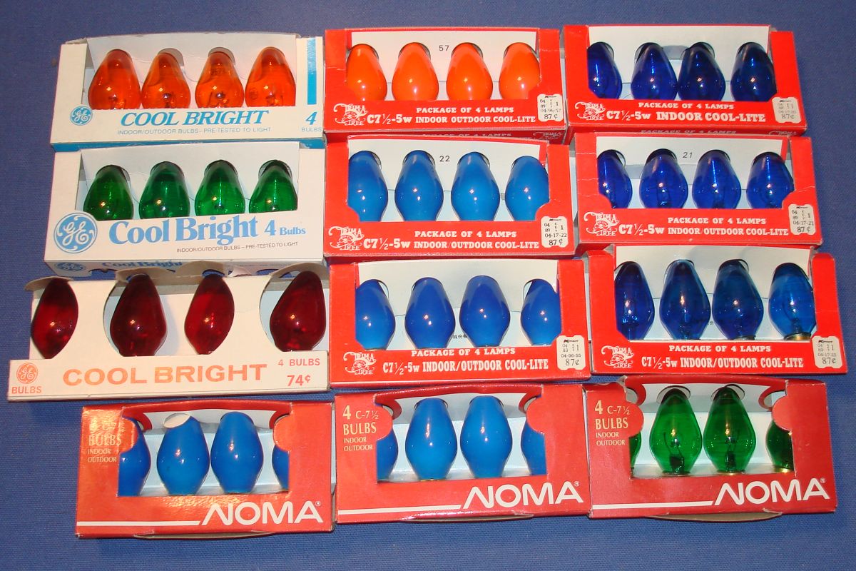 GE Noma Red Orange Green Blue Christmas Indoor Outdoor Light Bulbs GE Noma Red Orange Green Blue Christmas Indoor Outdoor Light Bulbs