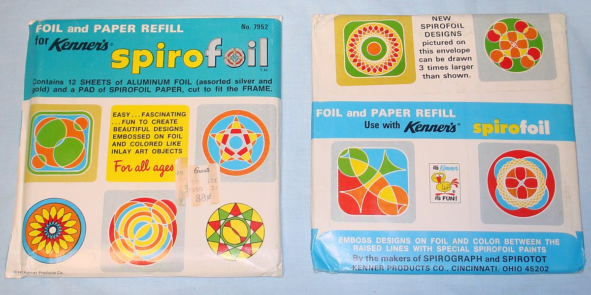 1970 Kenner Spirofoil Silver Gold Pad Paper Aluminum Foil Refills #7952 1970 Kenner Spirofoil Silver Gold Pad Paper Aluminum Foil Refills #7952
