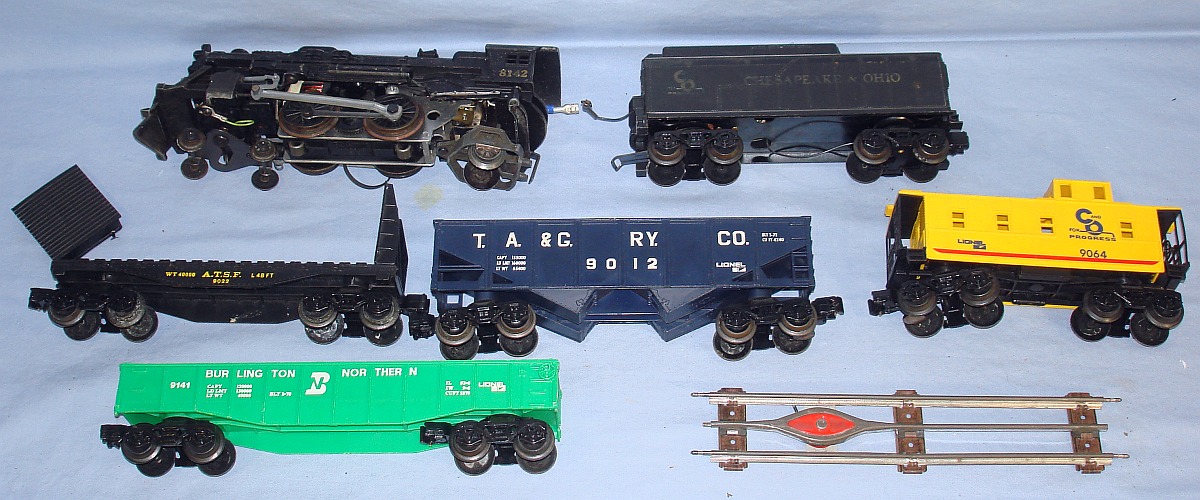 Lionel O Gauge Train Set 8142 Chesapeake & Ohio 4-4-2 Steam Locomotive Engine Coal Tender Cars