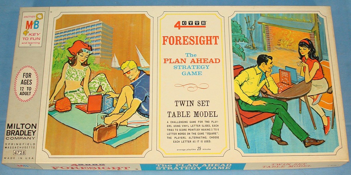 1967 MB Milton Bradley 4Cyte Foresight The Plan Ahead Strategy Twin Set Game Box 1967 MB Milton Bradley 4Cyte Foresight The Plan Ahead Strategy Twin Set Game Box