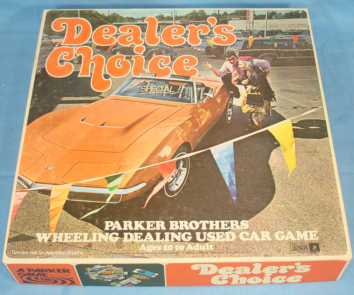 1972 Parker Brothers Dealer`s Choice Wheeling Dealing Used Car Game #14 Box 1972 Parker Brothers Dealer`s Choice Wheeling Dealing Used Car Game #14 Box
