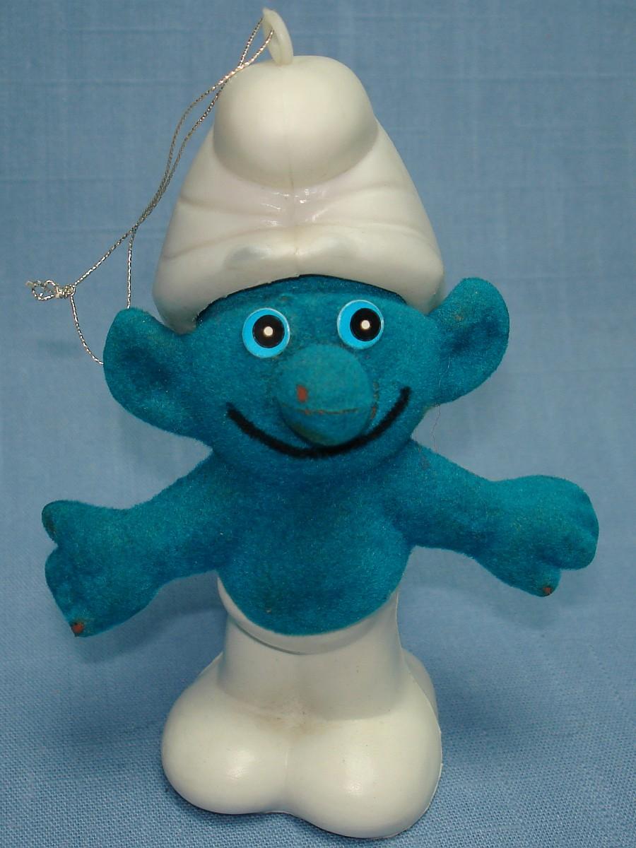 Smurf Christmas Tree Ornament Blue Fuzzy Body White Plastic Hat & Boots Smurf Christmas Tree Ornament Blue Fuzzy Body White Plastic Hat & Boots