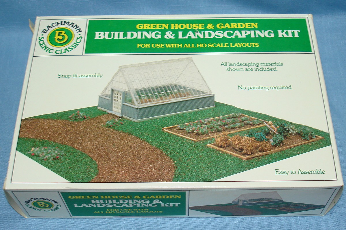 Bachmann HO Scale Green House & Garden Building Landscaping Kit Scenery #2553 Bachmann HO Scale Green House & Garden Building Landscaping Kit Scenery #2553