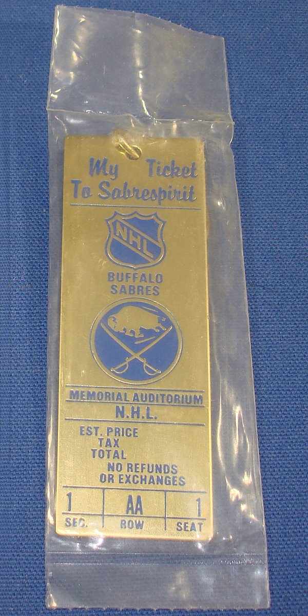 Buffalo Sabres Hockey Memorial Auditorium NHL My Ticket To Sabrespirit Keychain Buffalo Sabres Hockey Memorial Auditorium NHL My Ticket To Sabrespirit Keychain