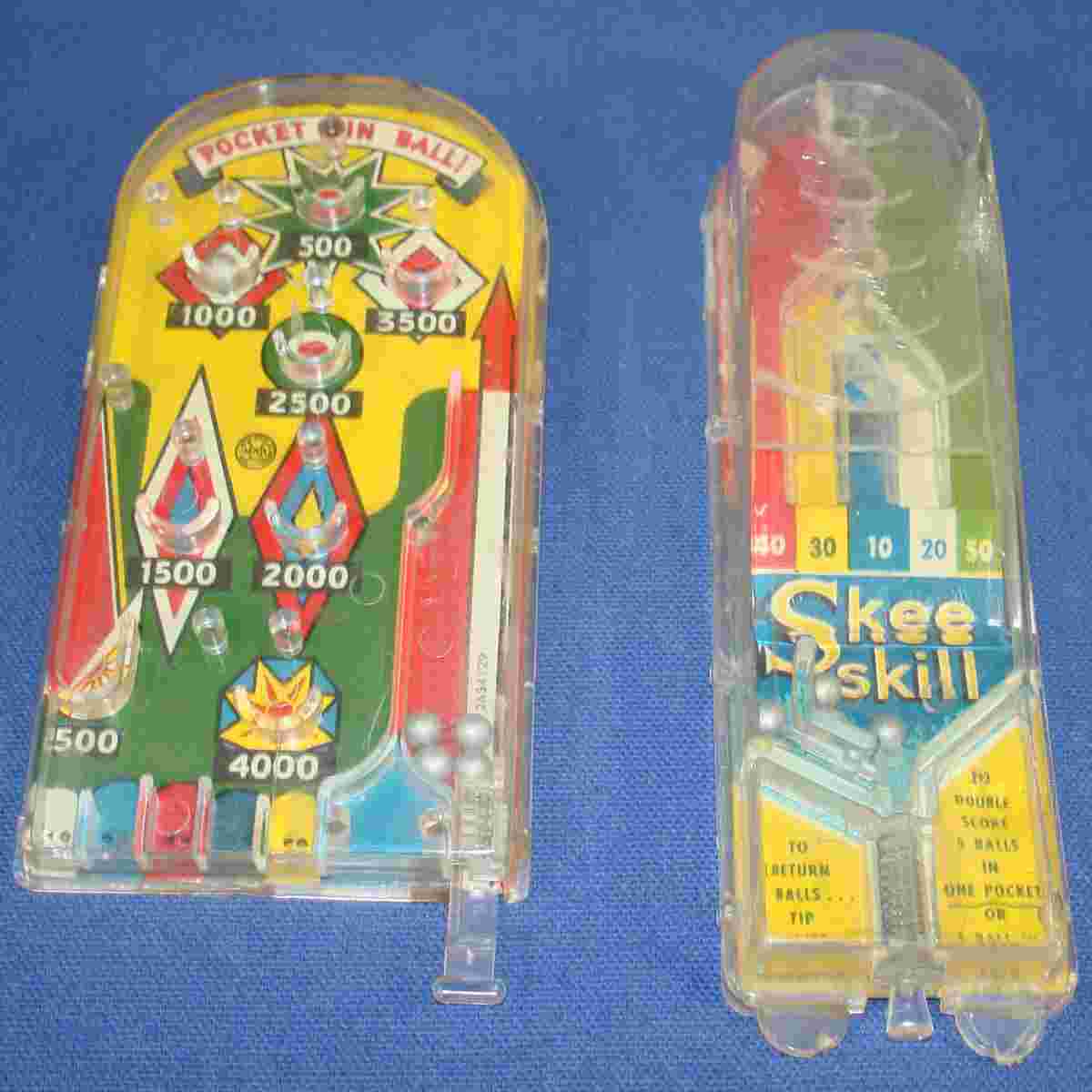 Marx Pocket Pin Ball Skee-Skill Plastic Game Metal Balls Spring Plunger Marx Pocket Pin Ball Skee-Skill Plastic Game Metal Balls Spring Plunger