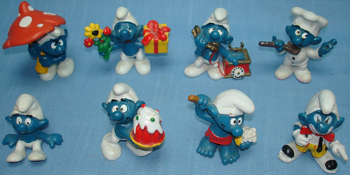 1978 1979 1980 Made In Hong Kong Peyo Schleich Smurf Figures 1978 1979 1980 Made In Hong Kong Peyo Schleich Smurf Figures