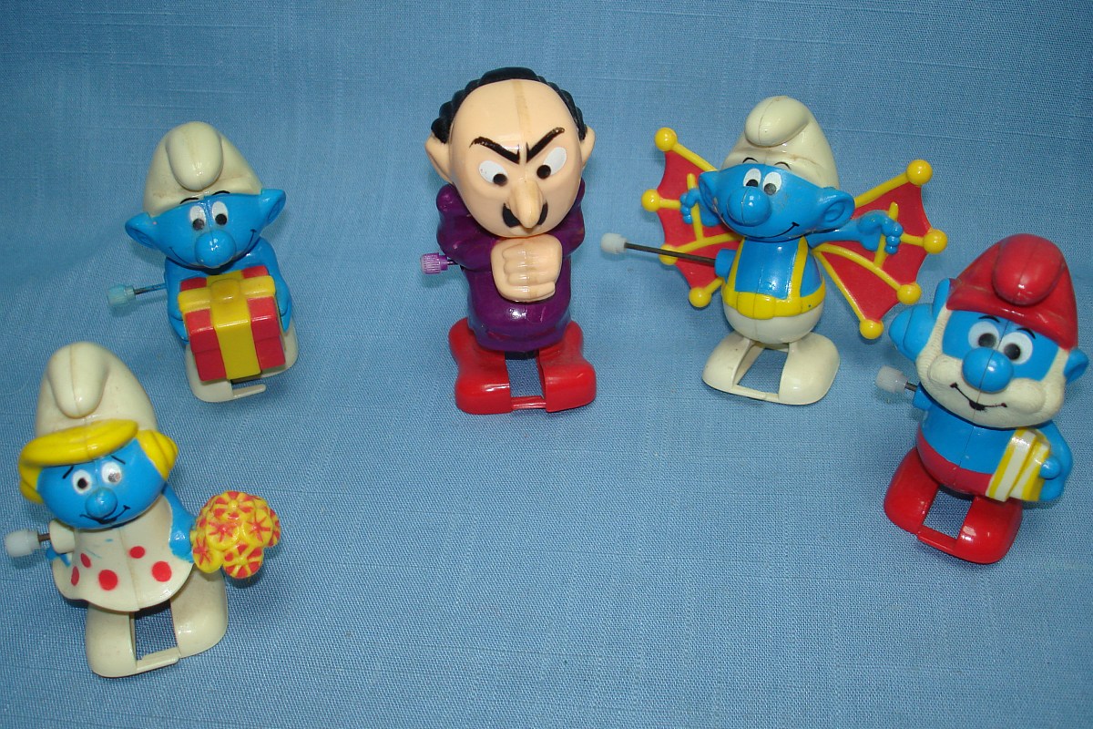 1982 Made In Hong Kong Galoob Peyo Schleich Smurf Smurfette Gargamel Papa Wind Ups 1982 Made In Hong Kong Galoob Peyo Schleich Smurf Smurfette Gargamel Papa Wind Ups