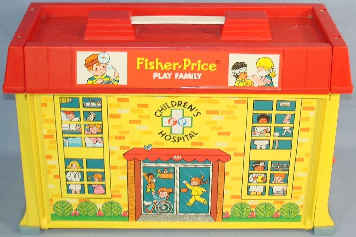 1976 Fisher Price Toys Play Family Childrens Hospital Set #931 Front Entrance 1976 Fisher Price Toys Play Family Childrens Hospital Set #931 Front Entrance