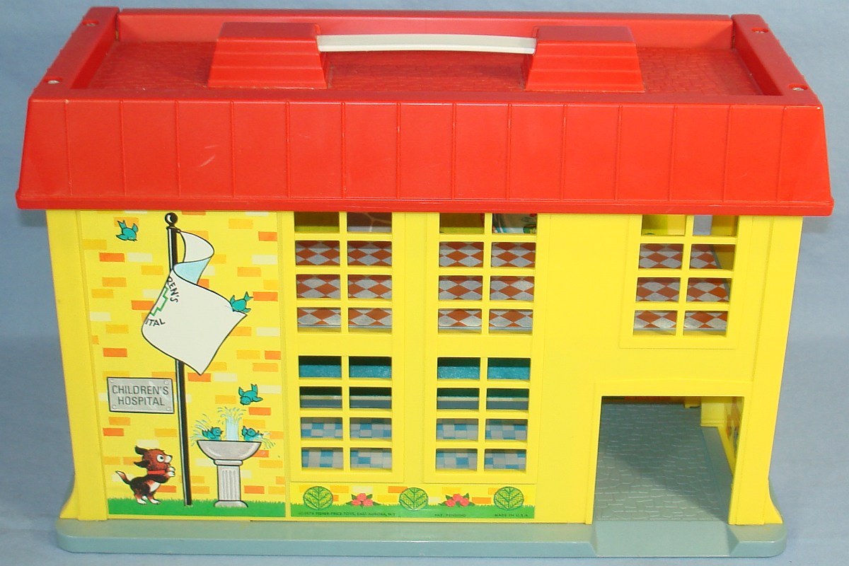 1976 Fisher Price Toys Play Family Childrens Hospital Set #931 Rear Entrance 1976 Fisher Price Toys Play Family Childrens Hospital Set #931 Rear Entrance