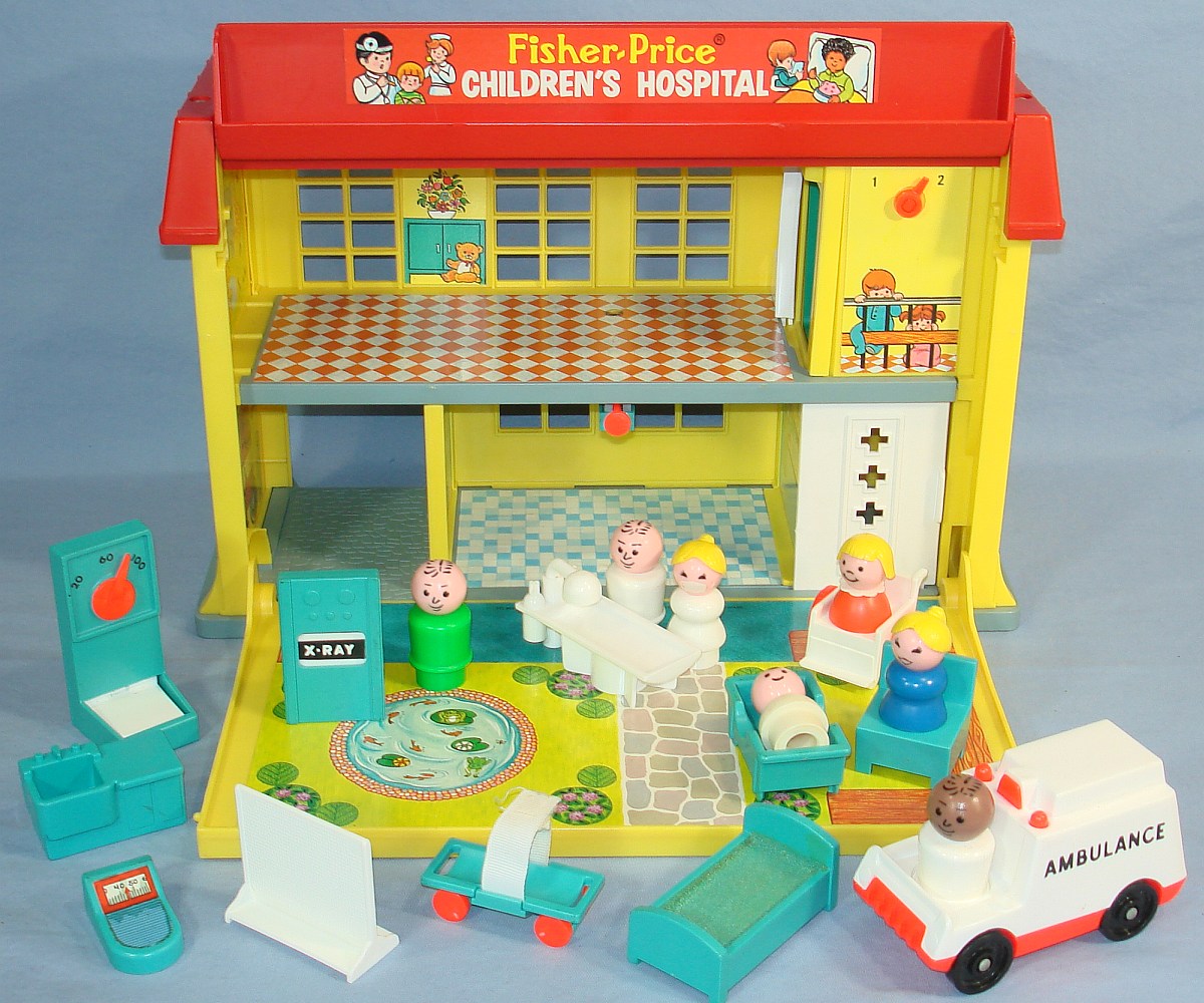 1976 Fisher Price Toys Play Family Childrens Hospital Set #931 XRay Ambulance Little People 1976 Fisher Price Toys Play Family Childrens Hospital Set #931 XRay Ambulance Little People